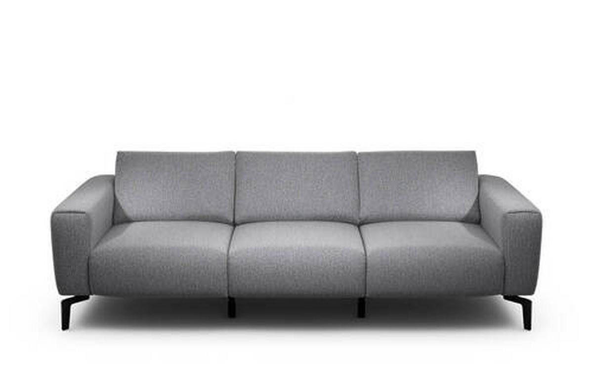 3-SITZER-SOFA in Chenille Anthrazit  - Anthrazit/Schwarz, Design, Textil/Metall (250/86/86-94cm) - SENSOO