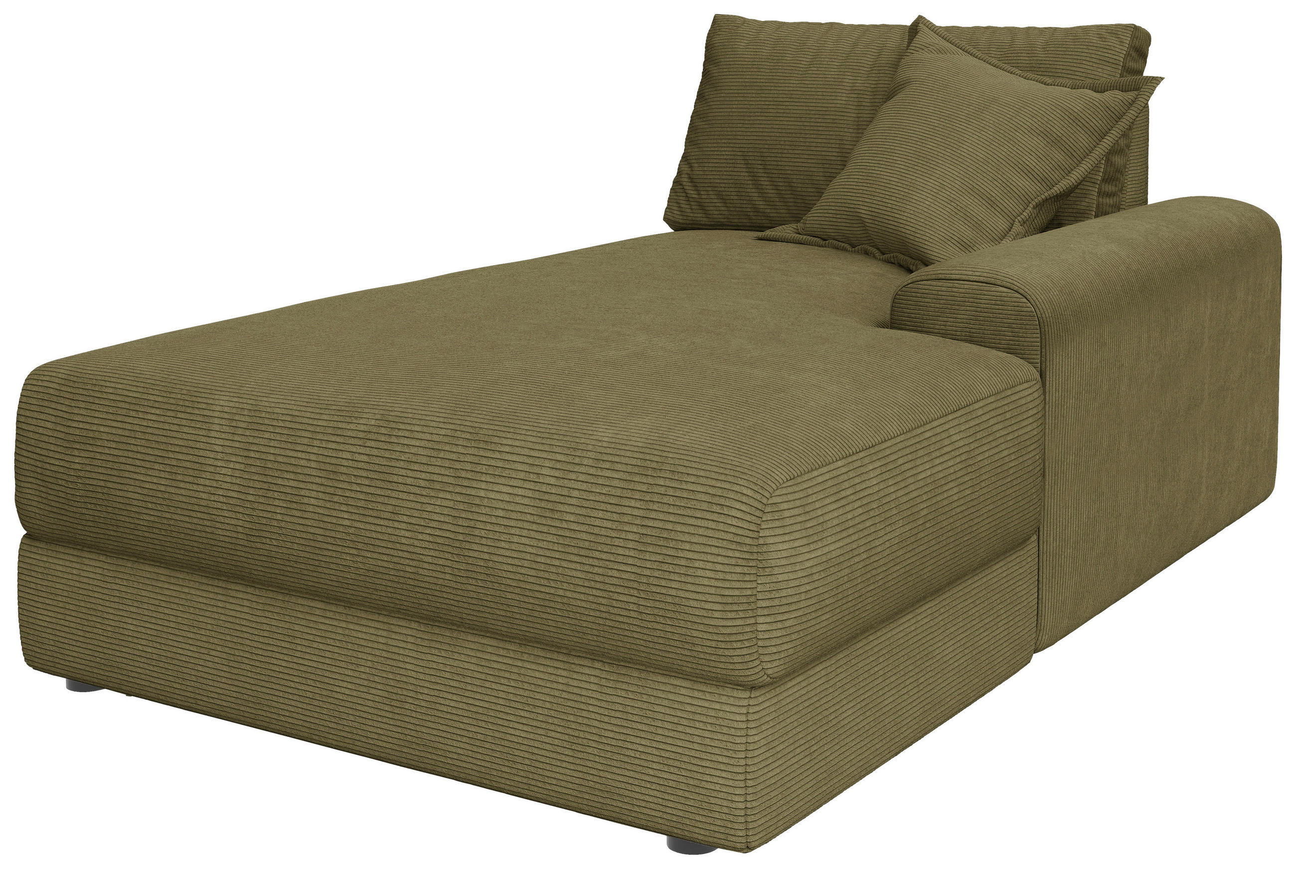 BIGSOFA Cord Olivgrün  - Schwarz/Olivgrün, Modern, Kunststoff/Textil (117/93/190cm) - Carryhome