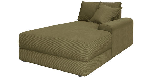 BIGSOFA Cord Olivgrün  - Schwarz/Olivgrün, MODERN, Kunststoff/Textil (117/93/190cm) - Carryhome