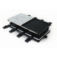 RACLETTE-GRILL GOURMETmaxx  - Silberfarben/Schwarz, Basics, Kunststoff/Stein (42/23/13cm) - GOURMETMAXX