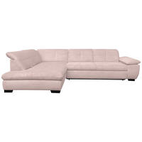 ECKSOFA in Cord Hellrosa  242/313 cm  - Hellrosa/Schwarz, Design, Textil/Metall (242/313cm) - Xora