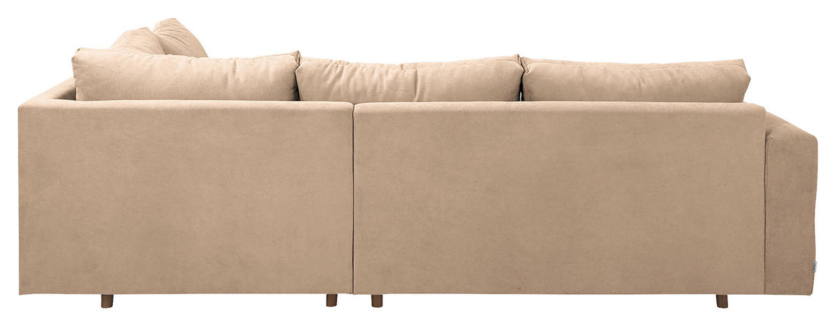 ECKSOFA Ariella in Mikrofaser Creme  231/161 cm  - Creme/Naturfarben, Design, Holz/Textil (231/161cm) - Livetastic