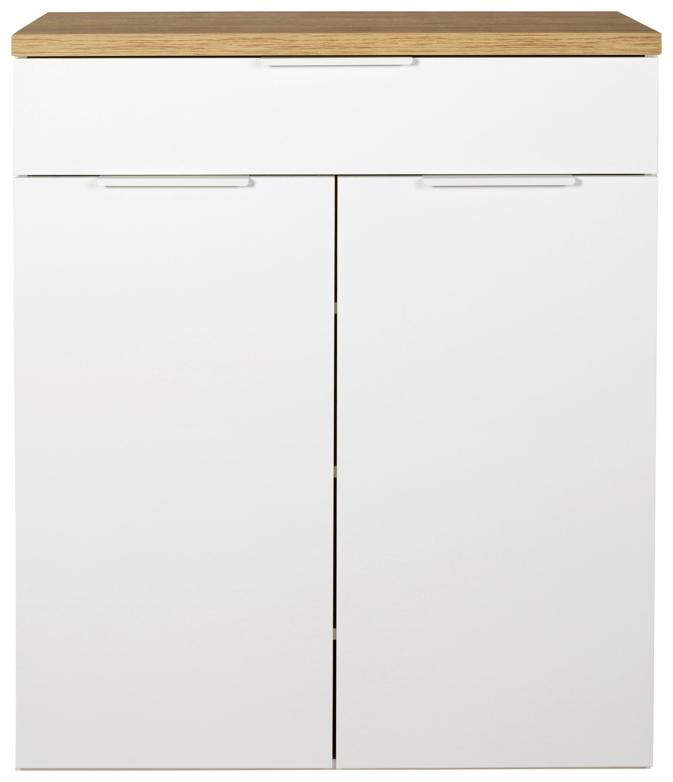 SCHUHSCHRANK Eiche Artisan, Weiß Hochglanz - Weiß Hochglanz/Schwarz, MODERN, Holzwerkstoff/Kunststoff (82,3/102/35,2cm) - Carryhome