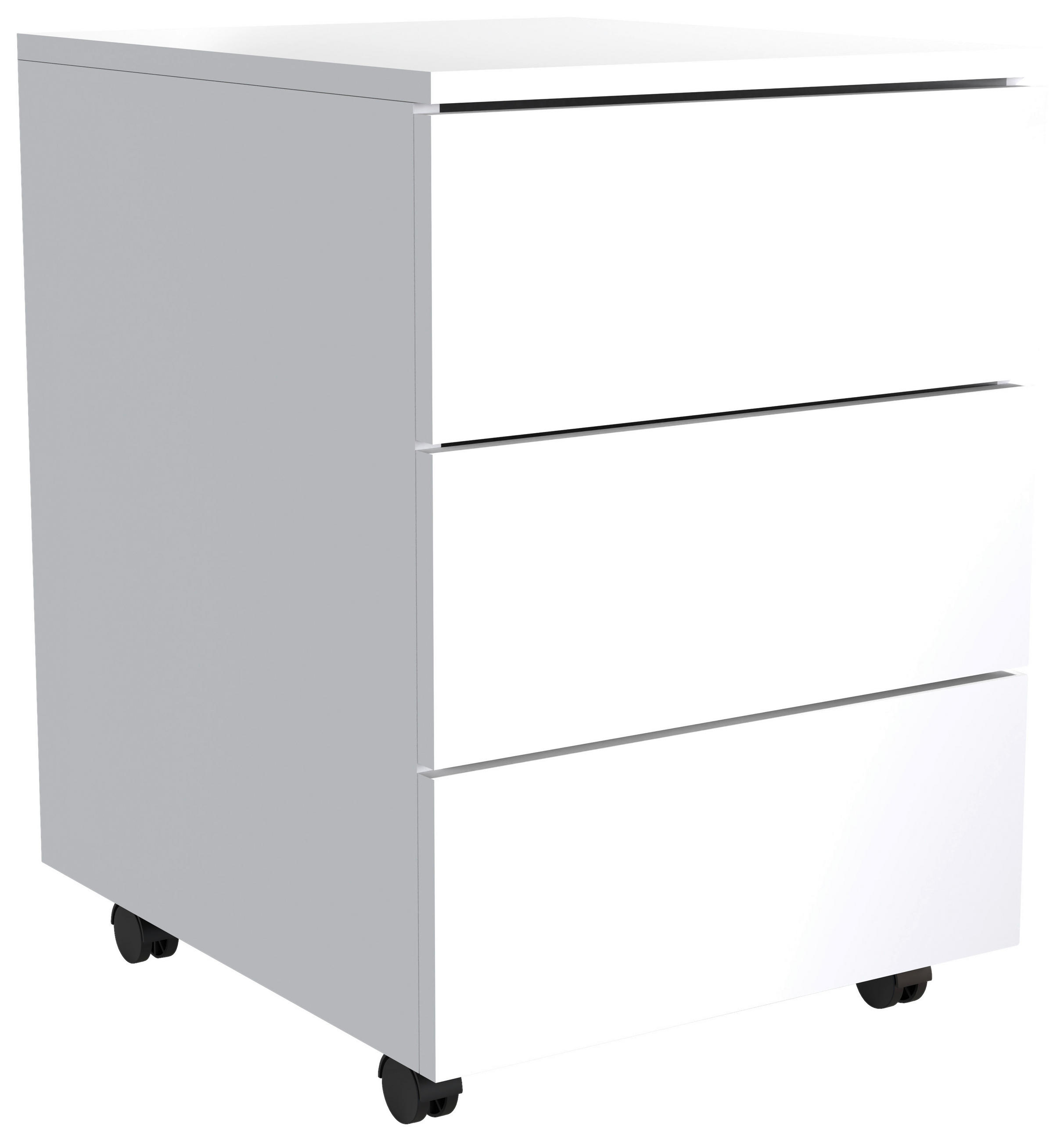 ROLLCONTAINER 39/55/45 cm  - Weiss, Modern, Holzwerkstoff/Kunststoff (39/55/45cm) - MID.YOU