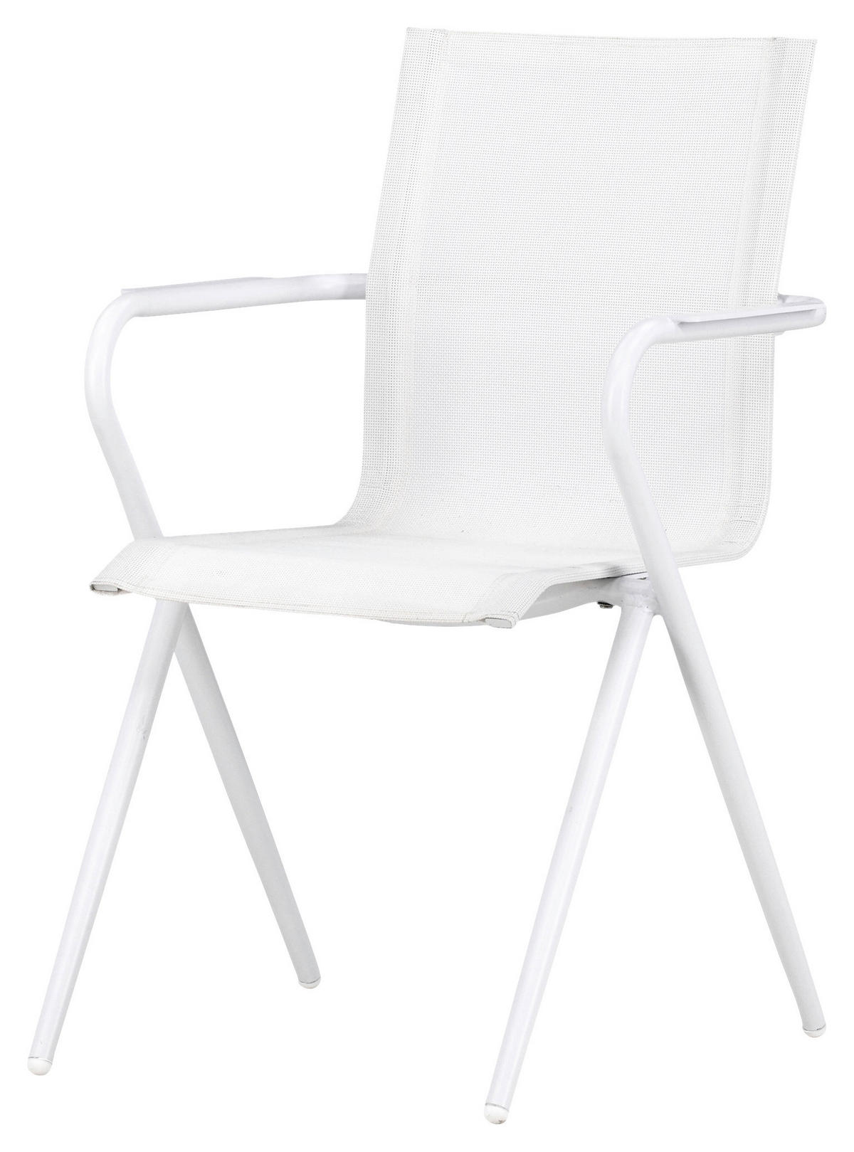 Stapelsessel 2er-Set - Weiß, KONVENTIONELL, Metall (58/86/63cm) - Gardenson