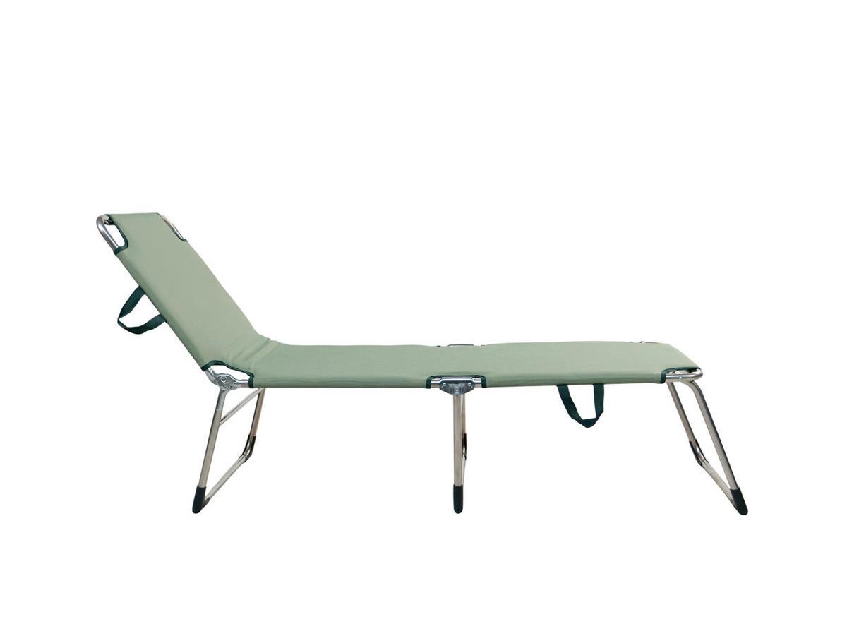 DREIBEINLIEGE 60/38/191 cm  - Silberfarben/Grün, KONVENTIONELL, Textil/Metall (60/38/191cm)