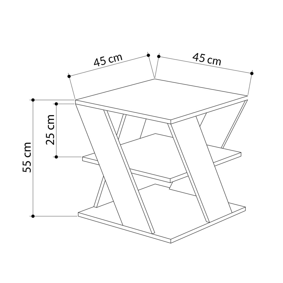 BEISTELLTISCH in Holzwerkstoff  - Weiss, Design, Holzwerkstoff (55/55/55cm) - Livetastic