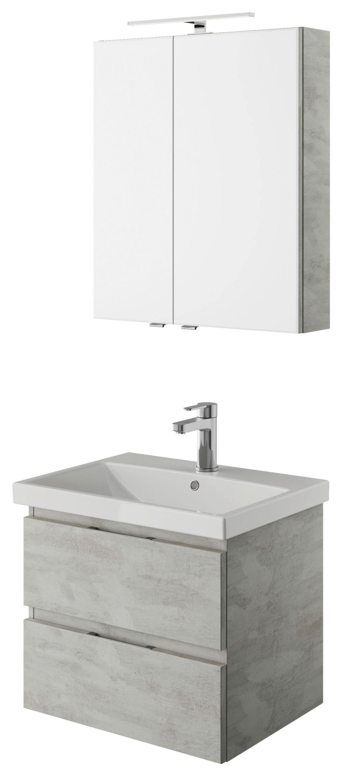 BADEZIMMER  in 60 cm  - Weiß/Grau, KONVENTIONELL, Holzwerkstoff (60cm) - Pelipal