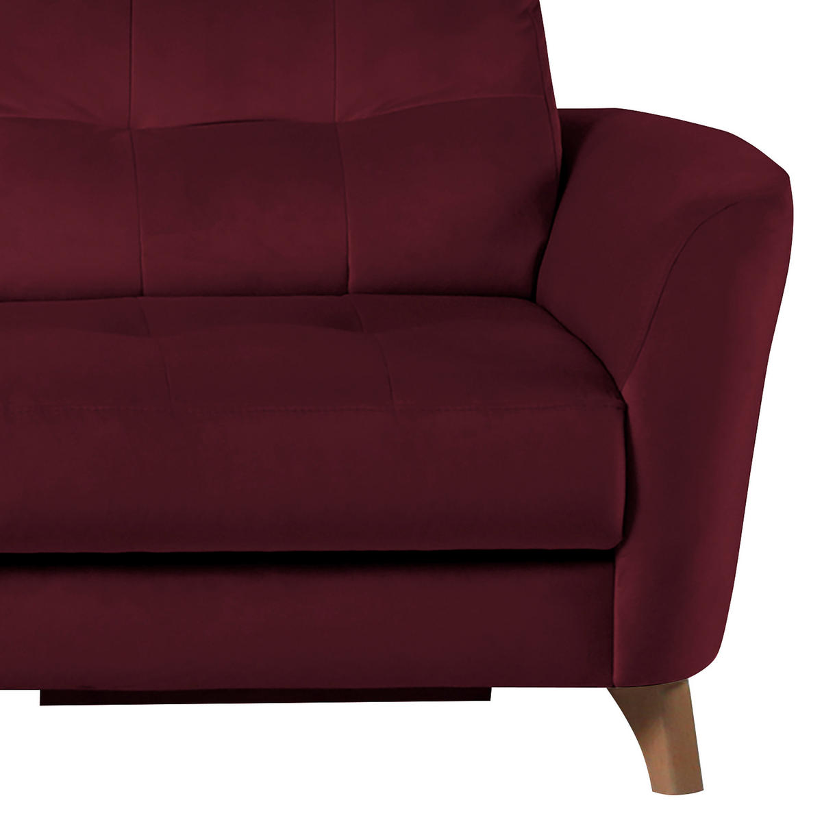 ECKSOFA Rot Samt  - Buchefarben/Rot, Design, Holz/Textil (168/238cm) - Livetastic