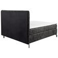 BOXSPRINGBETT 160/200 cm,  in Anthrazit, Topper, H2 + H3 = mittel + fest  - Anthrazit/Schwarz, Design, Textil/Metall (160/200cm) - Esposa