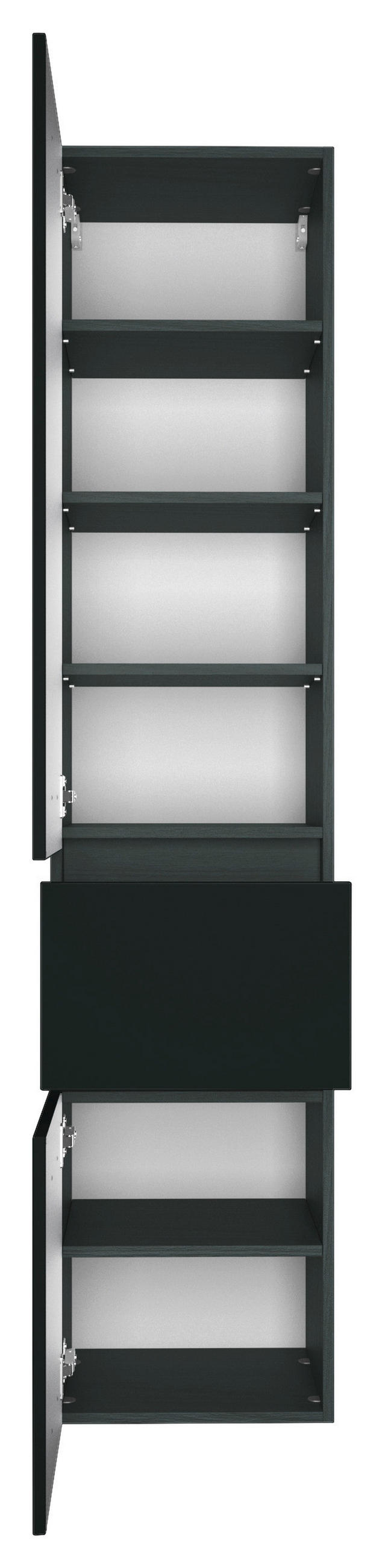 HÖGSKÅP  - grafitfärgad/silver, Basics, trämaterial/plast (40/185/35cm) - Held