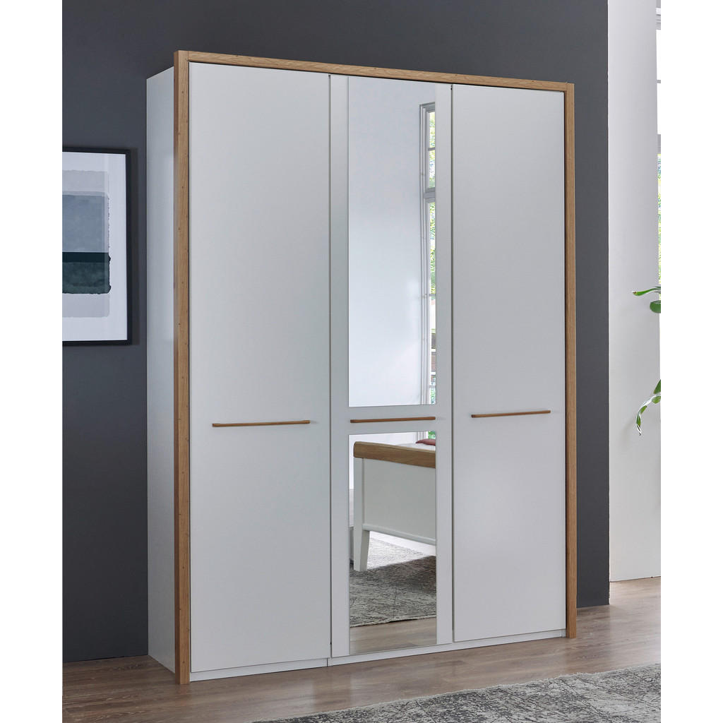 Thumbnail - Venda Drehtürenschrank, Weiß, Holzwerkstoff, 2 Fächer, 150x216x58 cm, Schlafzimmer, Kleiderschränke, Drehtürenschränke