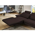 ECKSOFA in Echtleder Braun  180/310 cm  - Schwarz/Braun, Design, Leder/Metall (180/310cm) - Dieter Knoll