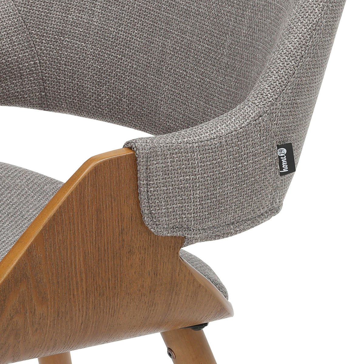 ARMLEHNSTUHL in Holz, Textil Grau, Walnussfarben  - Walnussfarben/Grau, MODERN, Holz/Textil (51/79,5/57cm) - home24