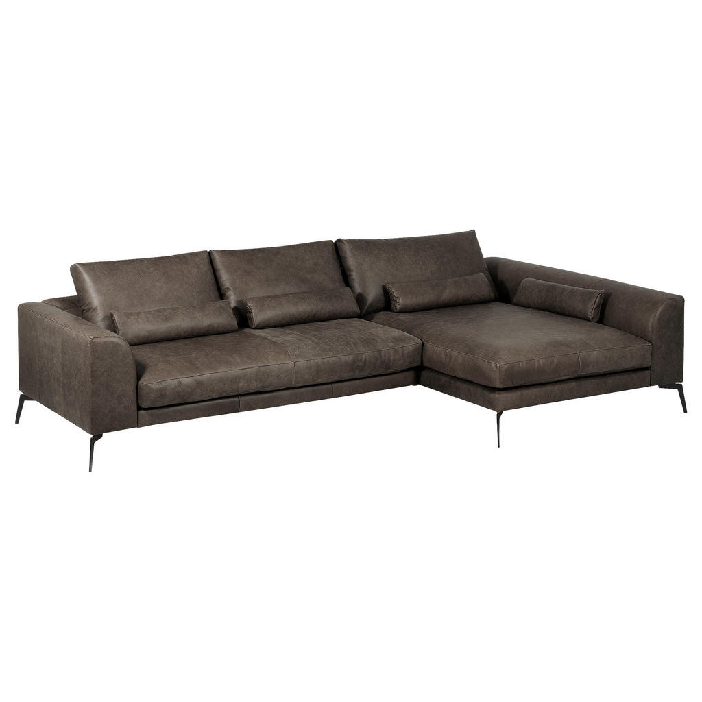 Thumbnail - Livetastic Ecksofa, Fango, Leder, Echtleder, Anilinleder, 3-Sitzer, Füllung: Schaumstoff,Silikon, Ottomane rechts, L-For...