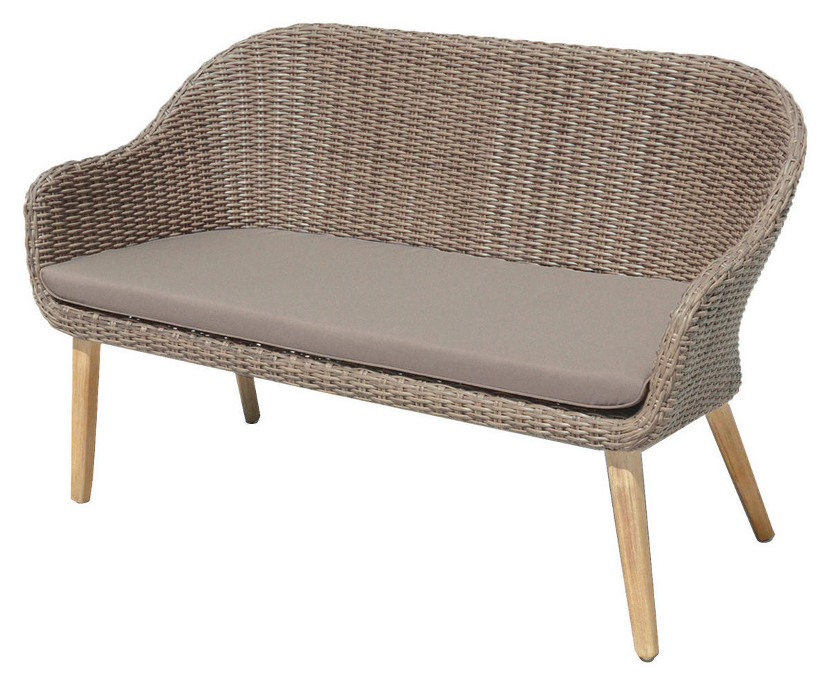 LOUNGEGARNITUR 4-teilig   160/83/200 cm Akazie Hartholz Aluminium  - Braun/Grau, MODERN, Holz/Kunststoff (160/83/200cm) - Gardenson