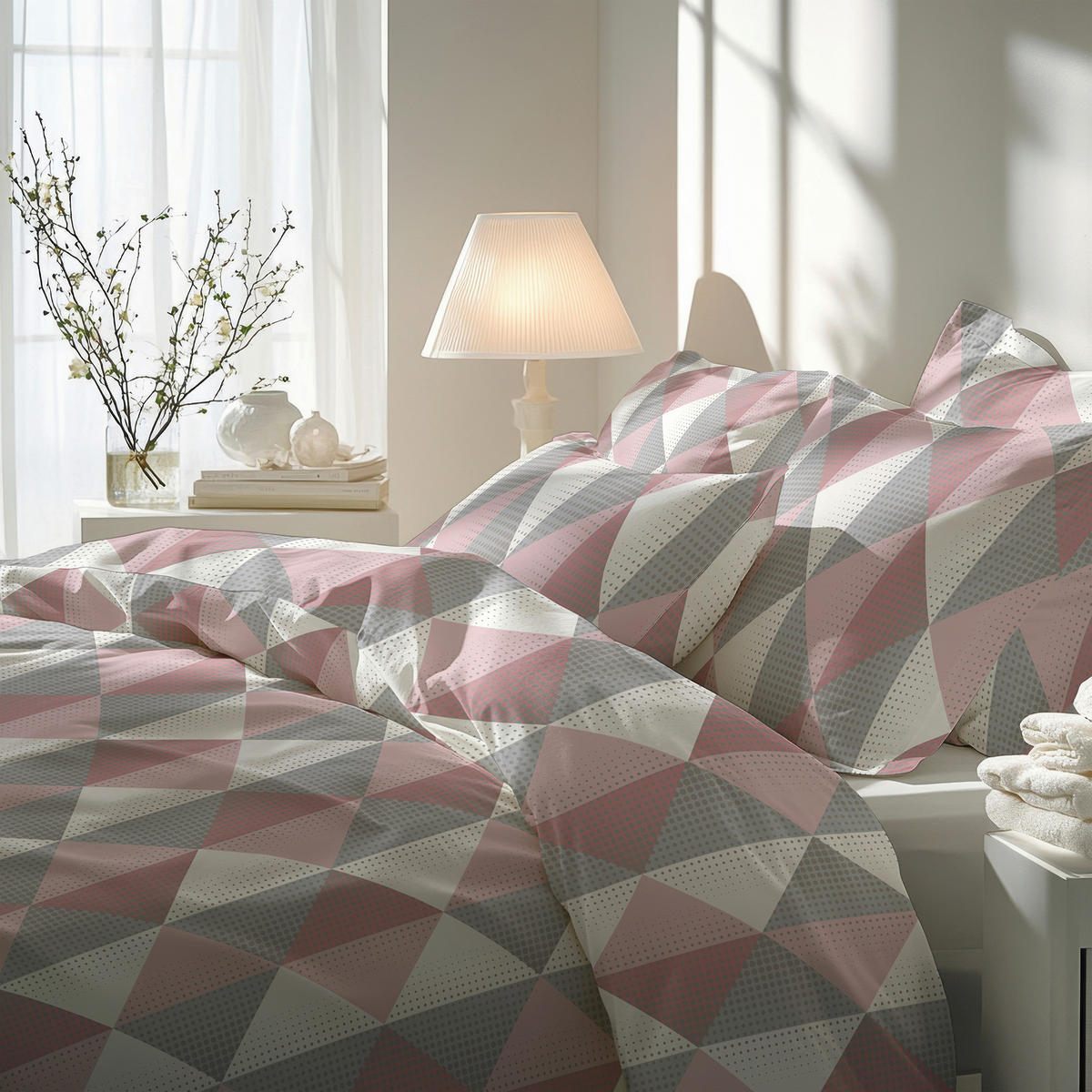 BETTWÄSCHE Renforcé 100/135 cm  - Hellgrau, Design, Textil (100/135cm) - Florella