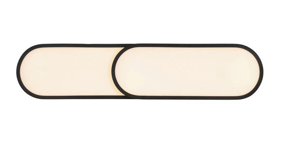 LED-PANEEL 111,4/25/7,1 cm  - Schwarz, Design, Kunststoff/Metall (111,4/25/7,1cm) - Novel