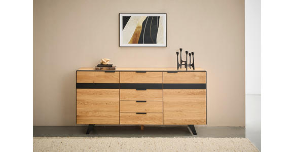 SIDEBOARD  in 181/80/42 cm  - Wildeiche/Schwarz, KONVENTIONELL, Holz/Holzwerkstoff (181/80/42cm) - Landscape