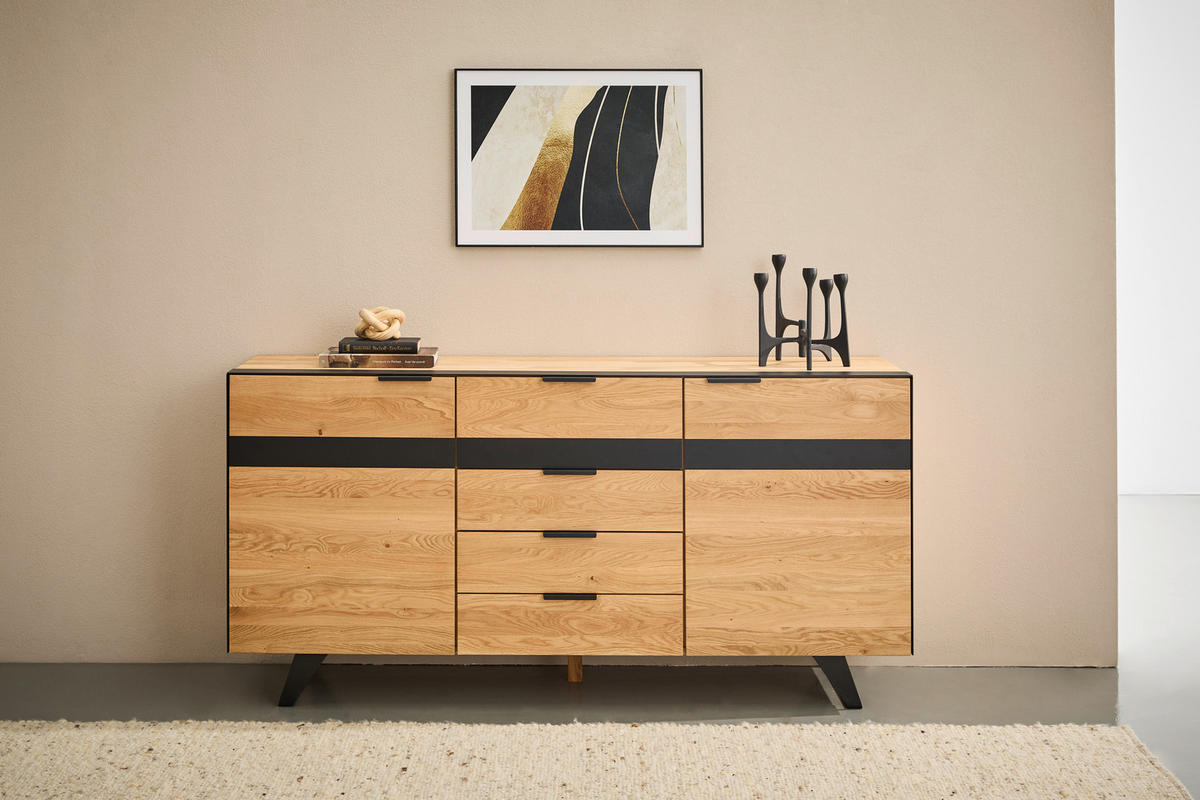 SIDEBOARD  in 181/80/42 cm  - Wildeiche/Schwarz, KONVENTIONELL, Holz/Holzwerkstoff (181/80/42cm) - Landscape