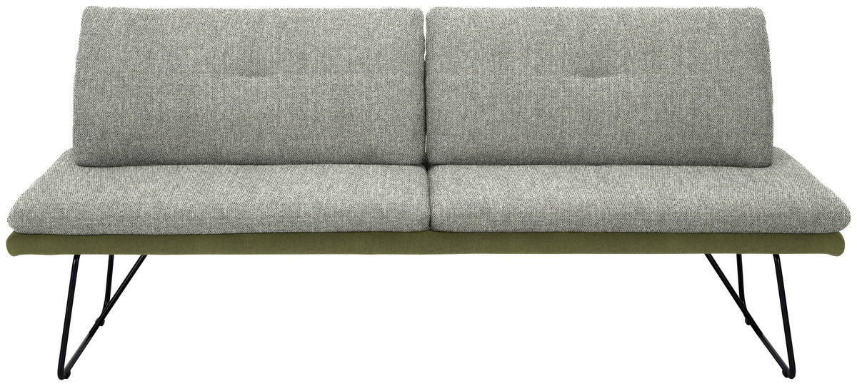 SITZBANK in Metall, Textil Grün  - Schwarz/Grün, Design, Textil/Metall (208/91/72cm) - Dieter Knoll