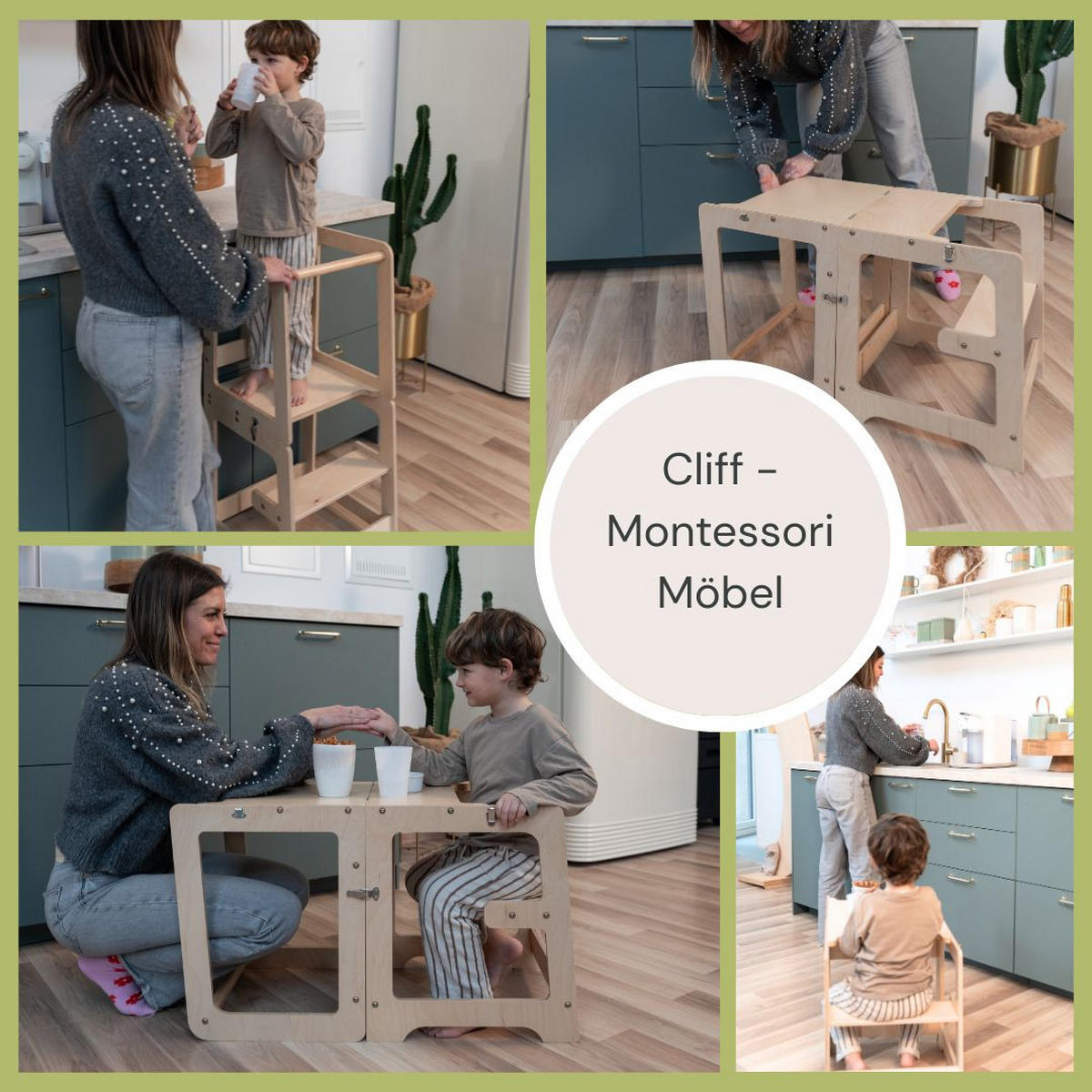 LERNTURM  - Birkefarben, Basics, Holz (40/35/90cm) - CLIFF