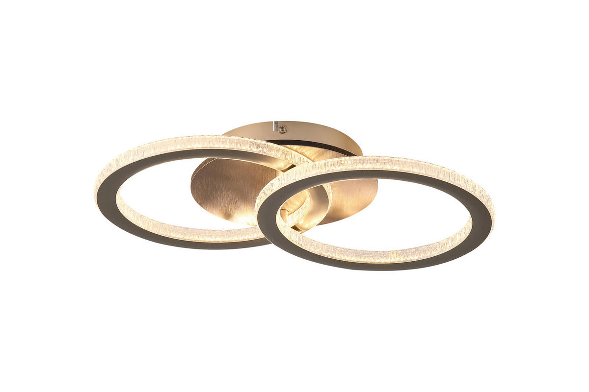 DECKENLEUCHTE Specs 25/42,5/7,5 cm  - Champagner/Weiß, Design, Kunststoff/Metall (25/42,5/7,5cm)