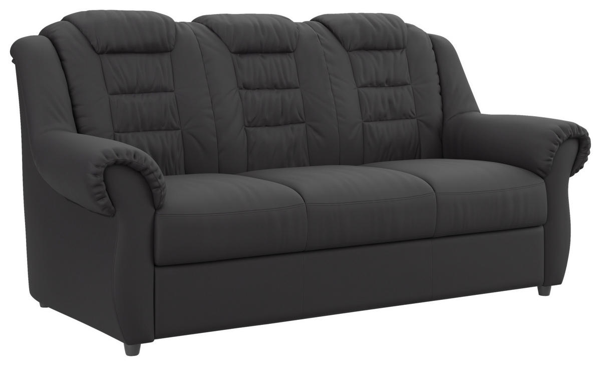 SITZGARNITUR in Lederlook Schwarz  - Schwarz, Konventionell, Kunststoff/Textil - Livetastic