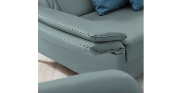 2,5-SITZER Latina in Echtleder Blau   - Blau/Schwarz, Design, Leder/Metall (164/84/99cm) - Dieter Knoll