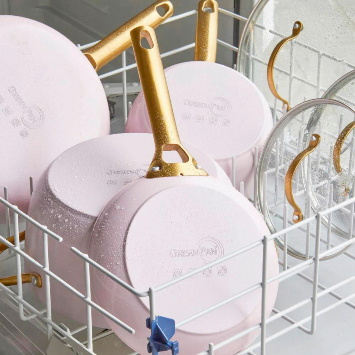 KOCHTOPFSET Padova Reserve 6-teilig  - Pink/Goldfarben, Basics, Glas/Metall - GreenPan