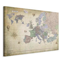 MALBA NA PLÁTNĚ, ostatní, mapa světa, 90/60/1.2 cm - šedobílá/perleť, Basics, dřevo/textil (90/60/1.2cm) - artgeist