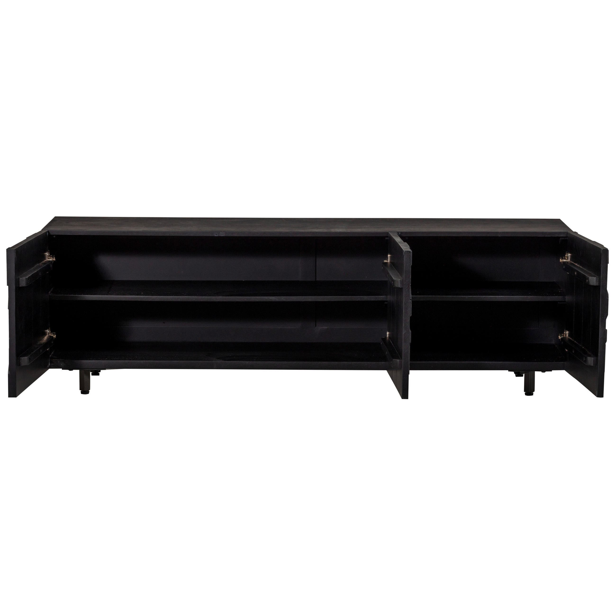 LOWBOARD Counter  in 160/50/45 cm  - Schwarz, Design, Holz (160/50/45cm) - Livetastic