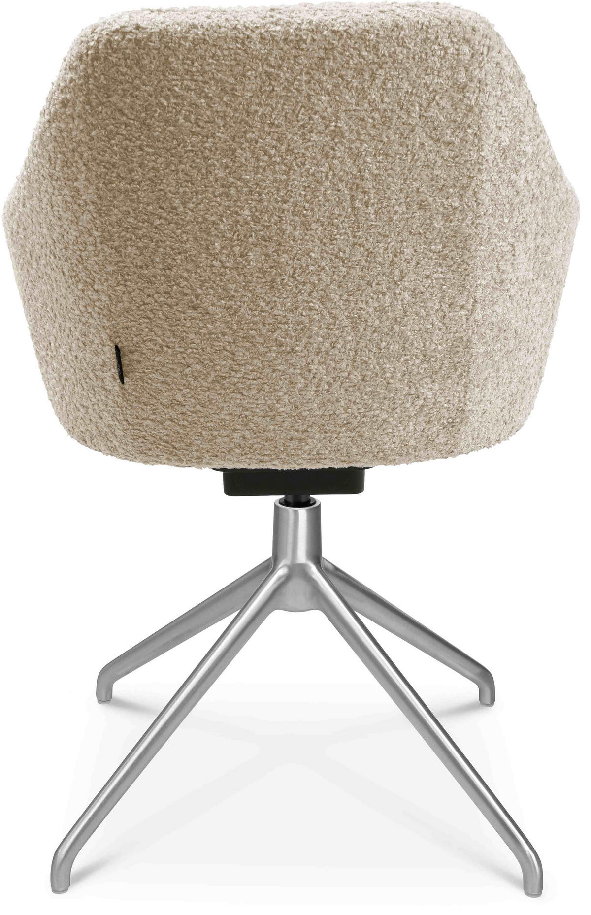 ARMLEHNSTUHL  in Aluminium Bouclé  - Creme/Alufarben, Design, Textil/Metall (58/81,5-84,5/60cm) - Johann Jakob