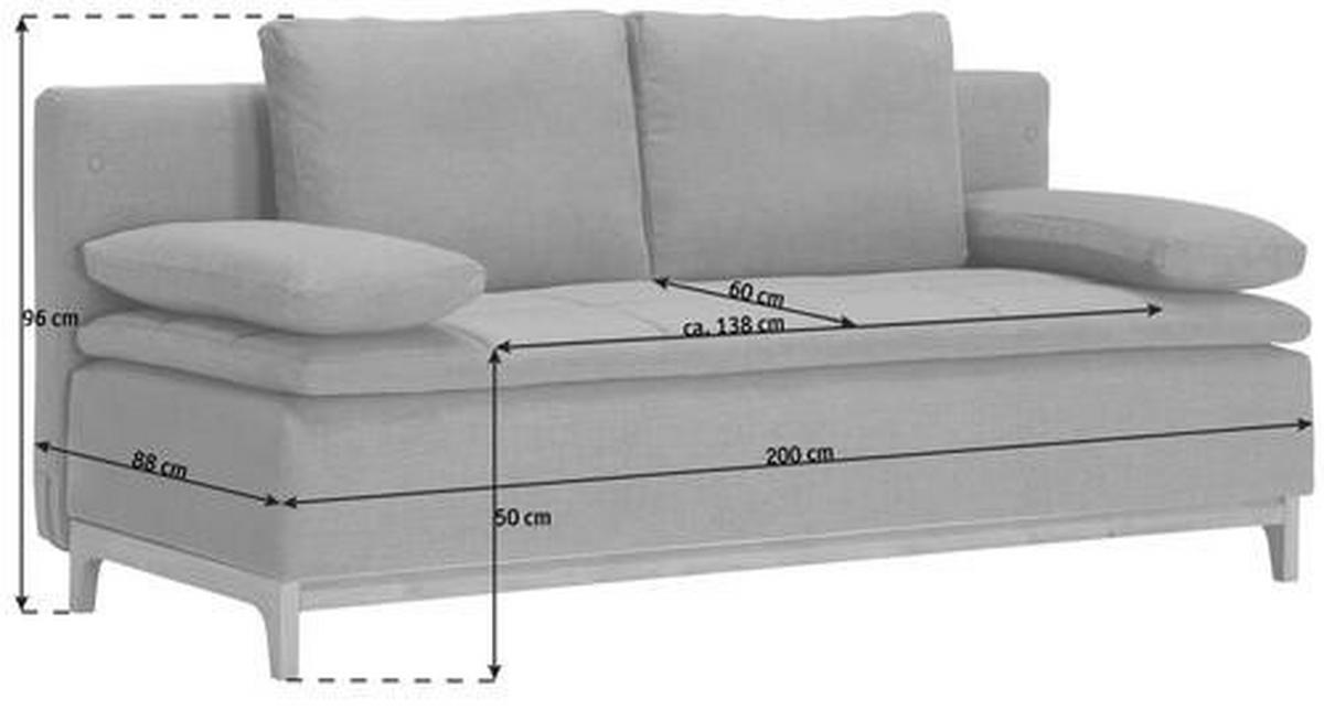 SCHLAFSOFA in Textil Grün  - Grün, Modern, Holz/Textil (200/96/88cm) - Joka