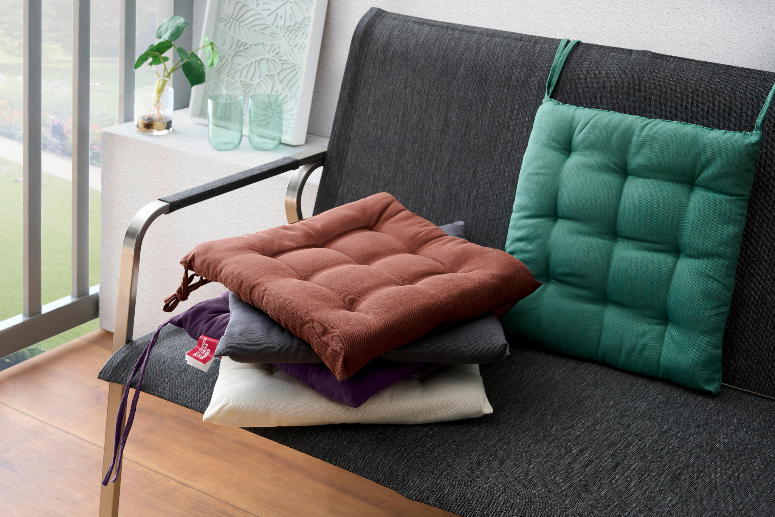 PODUŠKA NA SEDENIE, 40/40 cm - hnedá, Basics, textil (40/40cm) - Boxxx