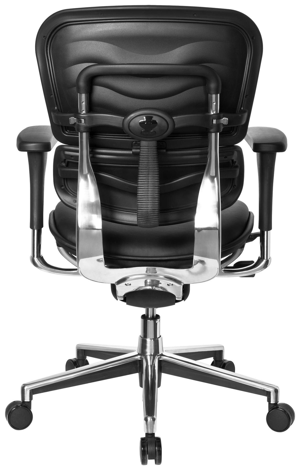 DREHSTUHL Lederlook Schwarz  - Chromfarben/Schwarz, MODERN, Leder/Kunststoff (61/120/48cm) - MID.YOU
