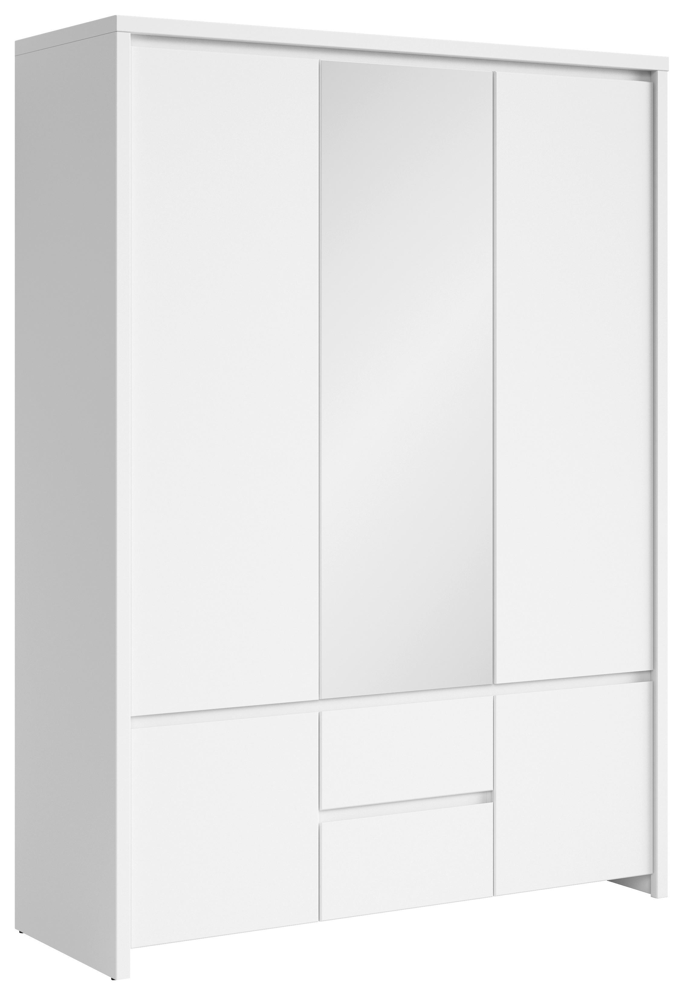 DREHTÜRENSCHRANK  in Weiß  - Weiß, MODERN, Glas/Holzwerkstoff (153,5/211/55,5cm) - MID.YOU