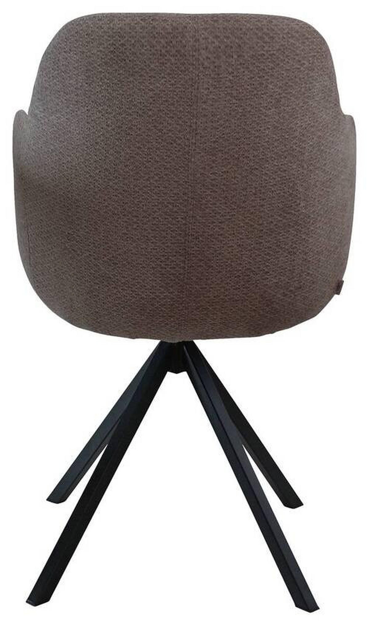 ARMLEHNSTUHL  in Stahl Chenille  - Hellgrau/Schwarz, Design, Textil/Metall (57/85,5/65cm) - Voleo