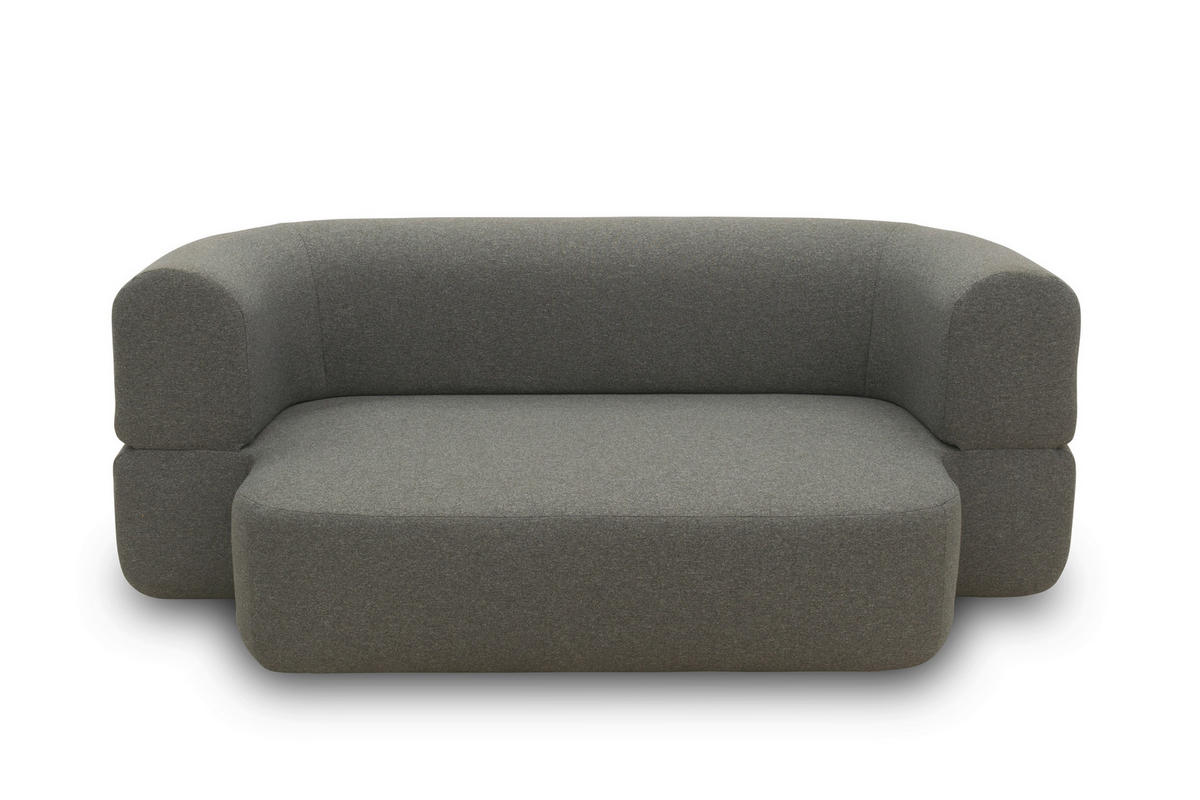 SCHLAFSOFA in Webstoff Dunkelgrau  - Dunkelgrau/Schwarz, Design, Kunststoff/Textil (208/78/115cm) - MID.YOU