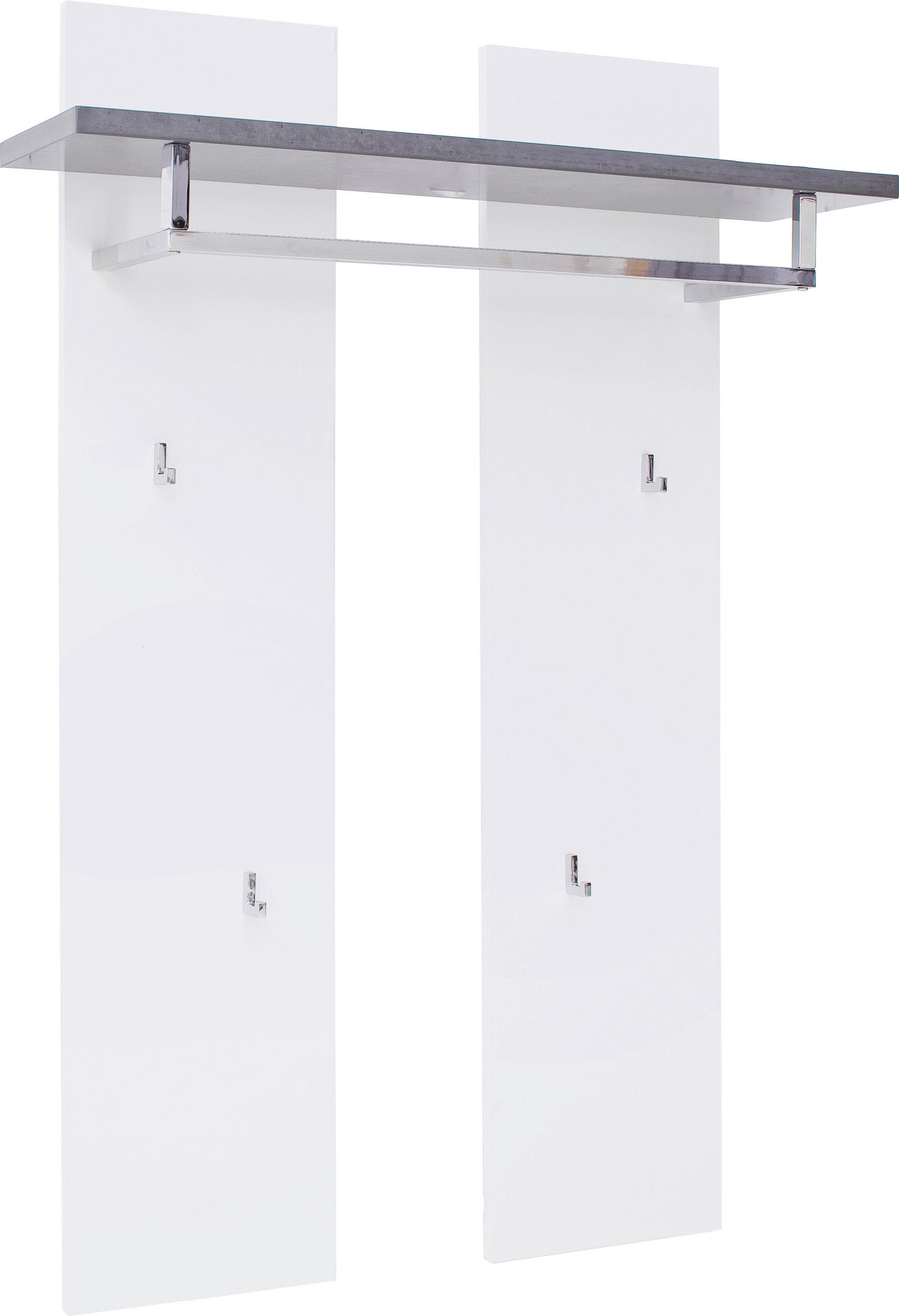GARDEROBENPANEEL  in 91/135/25 cm  - Weiss/Grau, Design, Holzwerkstoff (91/135/25cm) - Novel
