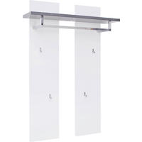 GARDEROBENPANEEL  in 91/135/25 cm  - Weiss/Grau, Design, Holzwerkstoff (91/135/25cm) - Novel