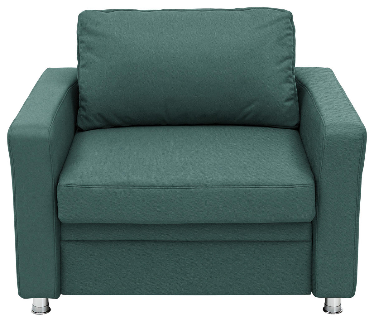 SCHLAFSESSEL  in Chenille Opal  - Opal/Alufarben, KONVENTIONELL, Textil/Metall (106/90/100cm) - Beldomo Style