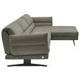 ECKSOFA in Flachgewebe Grün  279-327/176-217 cm  - Schwarz/Grün, Design, Textil/Metall (279-327/176-217cm) - Dieter Knoll