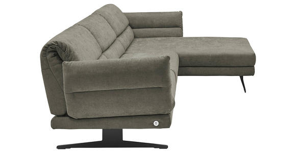 ECKSOFA in Flachgewebe Grün  279-327/176-217 cm  - Schwarz/Grün, Design, Textil/Metall (279-327/176-217cm) - Dieter Knoll