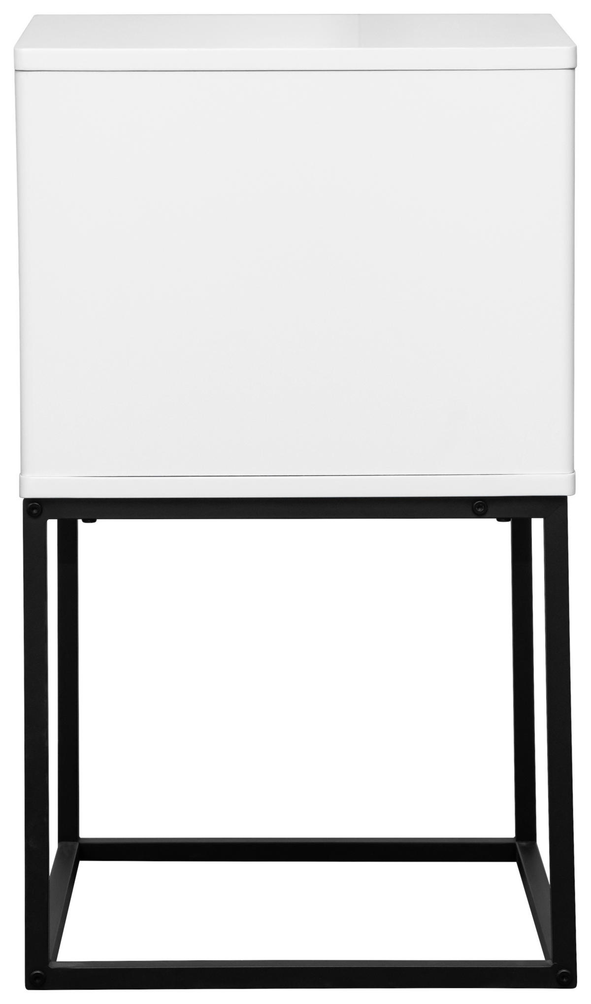 NACHTSCHRANK 40/65/38,5 cm  - Schwarz/Weiß, Design, Holzwerkstoff/Metall (40/65/38,5cm) - Carryhome