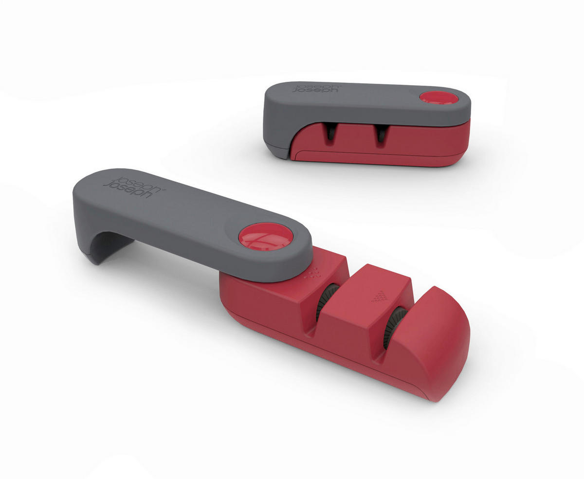 MASAT ZA OŠTRENJE NOŽEVA   12,8/4/4 cm            - tamnosiva/crvena, Osnovno, metal/plastika (12,8/4/4cm) - Joseph Joseph