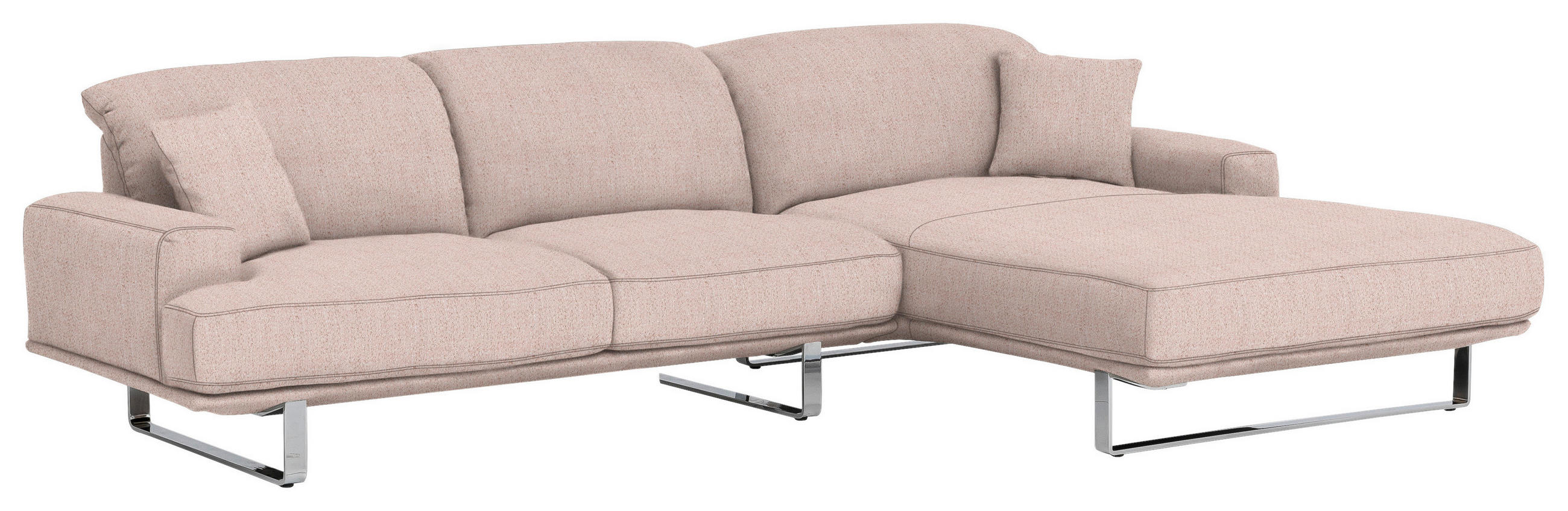 Thumbnail - Dieter Knoll Ecksofa, Rosa, Textil, 3-Sitzer, Ottomane rechts, L-Form, 304x184 cm, Typenauswahl, Fußauswahl, Lederauswah...