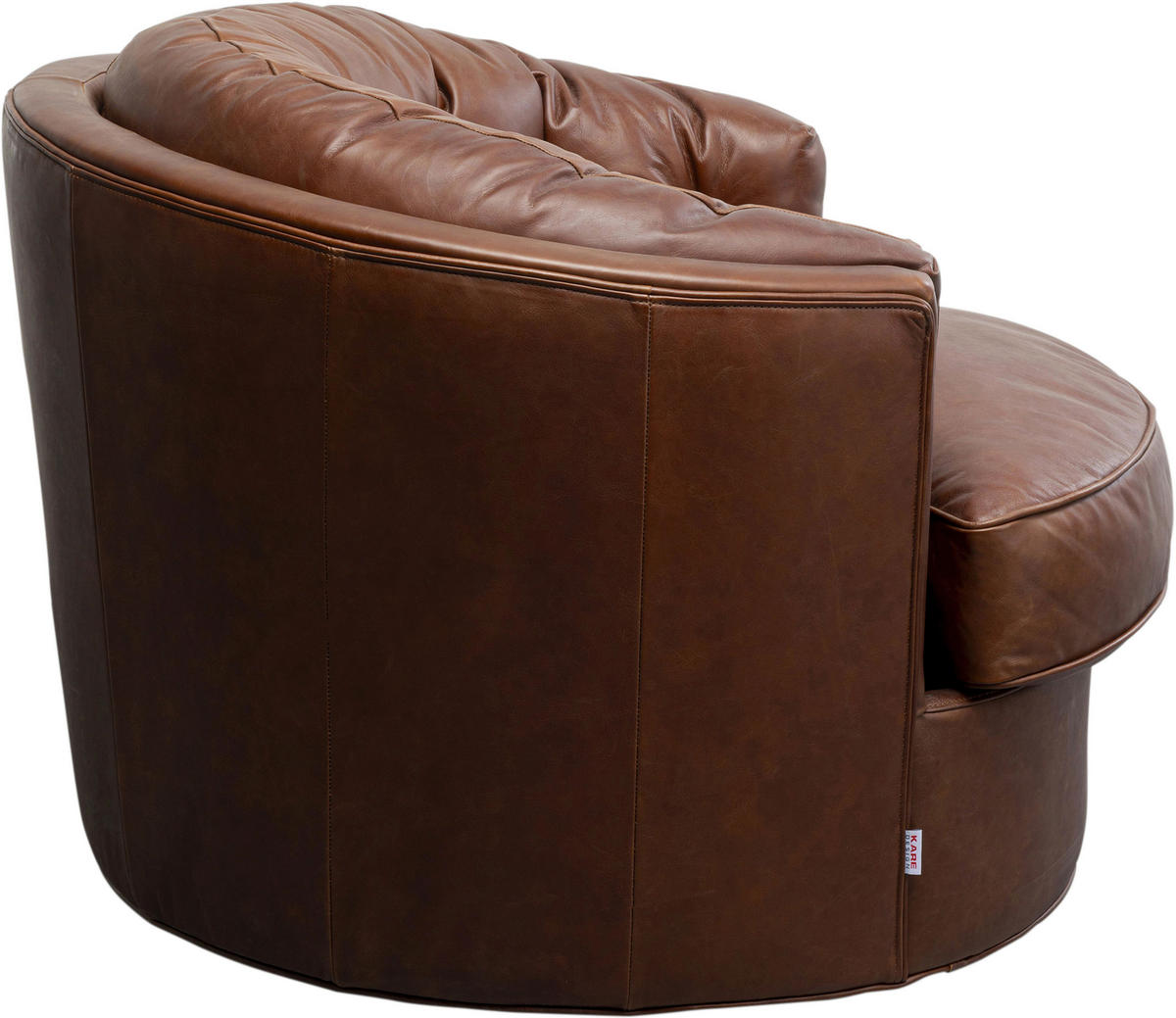 SESSEL in Echtleder Braun  - Schwarz/Braun, Design, Leder/Metall (90/70/80cm) - Kare-Design