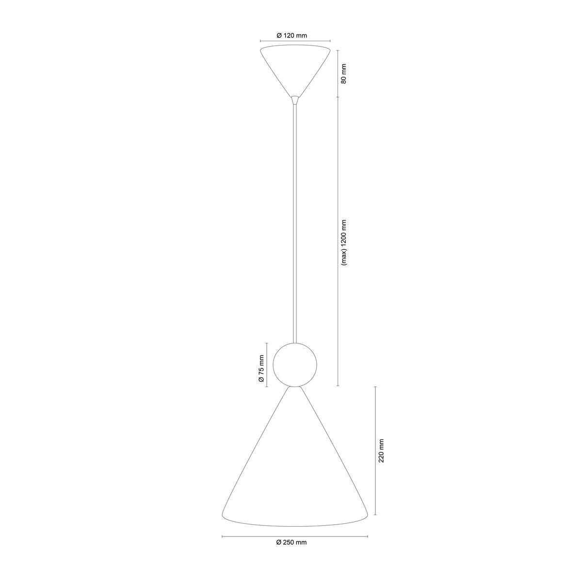 HÄNGELEUCHTE KEGEL 25/25/150 cm   - Weiß, Basics, Metall (25/25/150cm)