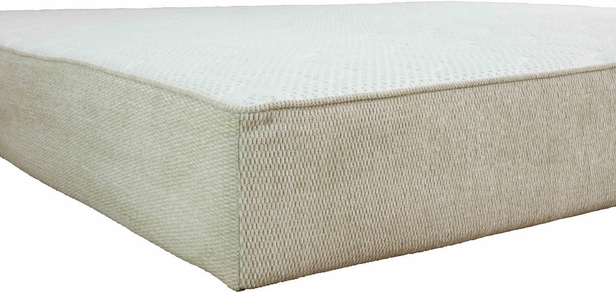 TASCHENFEDERKERNMATRATZE 180/200 cm, Höhe ca.: 25 cm, H2 + H3 = mittel + fest, 7-Zonen - Beige/Weiß, Design, Textil (180/200cm) - Chameo
